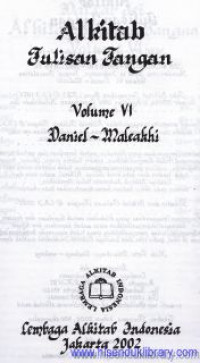 Image of Alkitab tulisan tangan Daniel-Meleakhi [vol. 6]