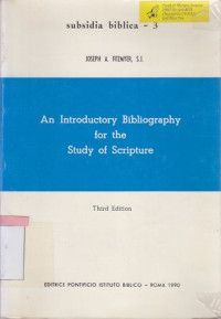 Image of An introductory bibliography for the study of scripture