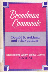 Image of Broadman Comments : international sunday school lessons