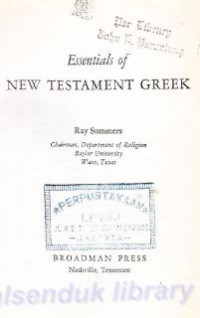 Image of Essential of : new testament greek