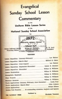Image of Evangelical sunday school commentary : national sunday school association for 1972