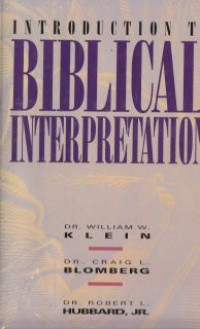 Image of Introduction to biblical interpretation