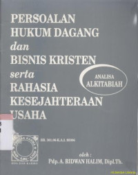 Image of Persoalan hukum perkawinan kristen dan kesejahteraan keluarga