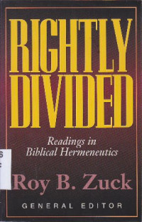 Image of Rightly divided : reading in Biblical hermeneutics