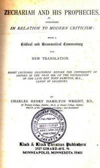 Image of Zechariah and his prophecies