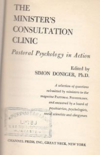 Image of The ministers consultation clinic :pastoral psychology in action