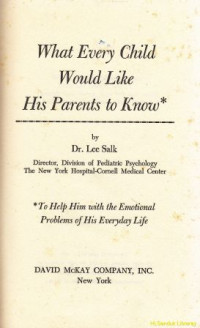 Image of What every child would like his parent to know