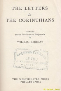 Image of The letters to the corinthians